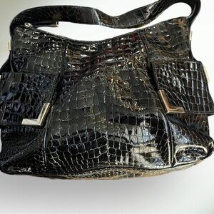 Michael Kors Embossed Croc Black Leather like New